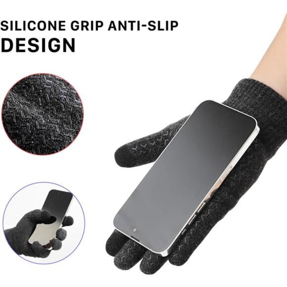 Winter Gloves for Women Men Touchscreen Thermal Knit Warm Cold Weather Gloves - Picture 5 of 8